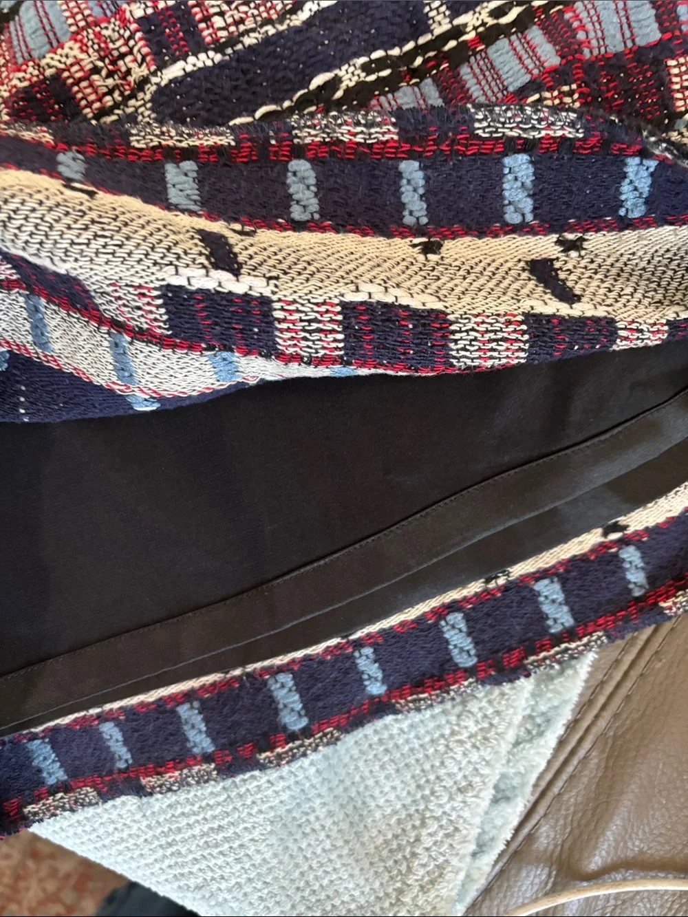 Milly Navy and red Geo Stripe Mini Skirt